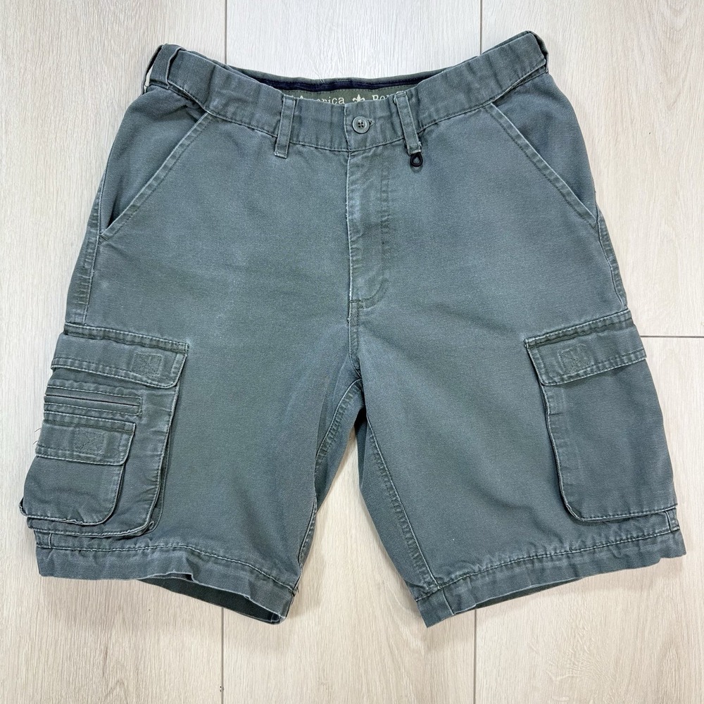 Boy Scouts of America Youth Cargo Shorts Size 14 Green Convertible Uniform Pants